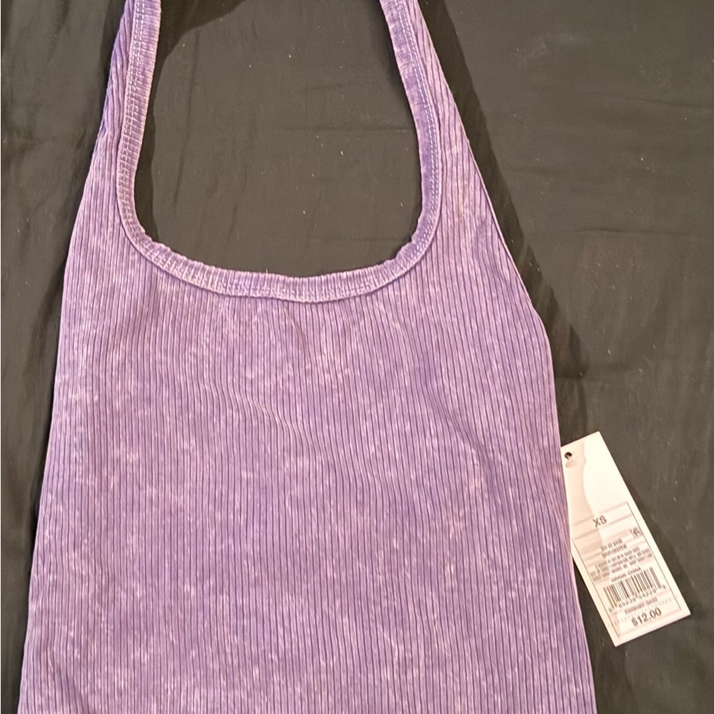 Purple Ribbed halter top